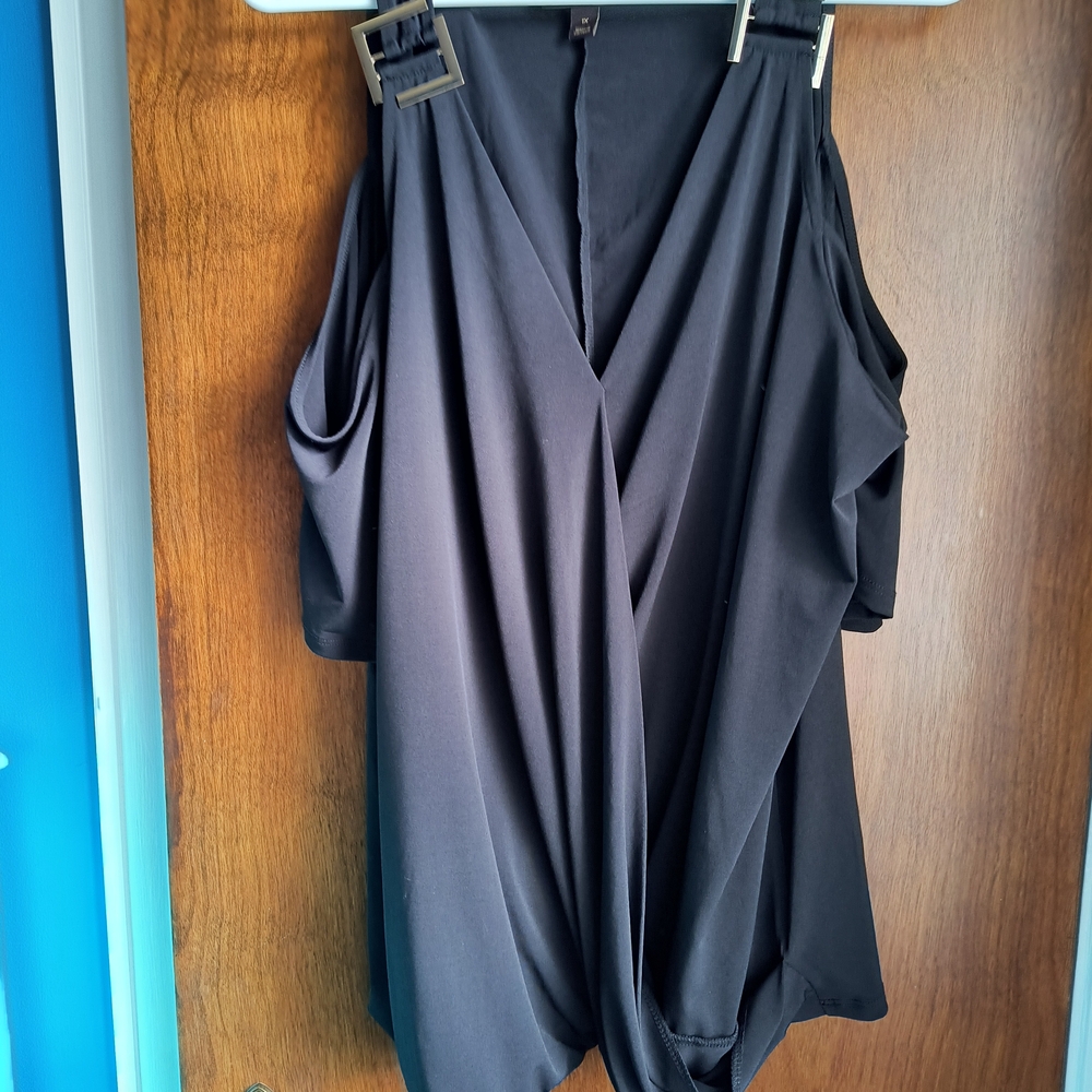 Bold Elements Black Cold Shoulder Blouse - image 2